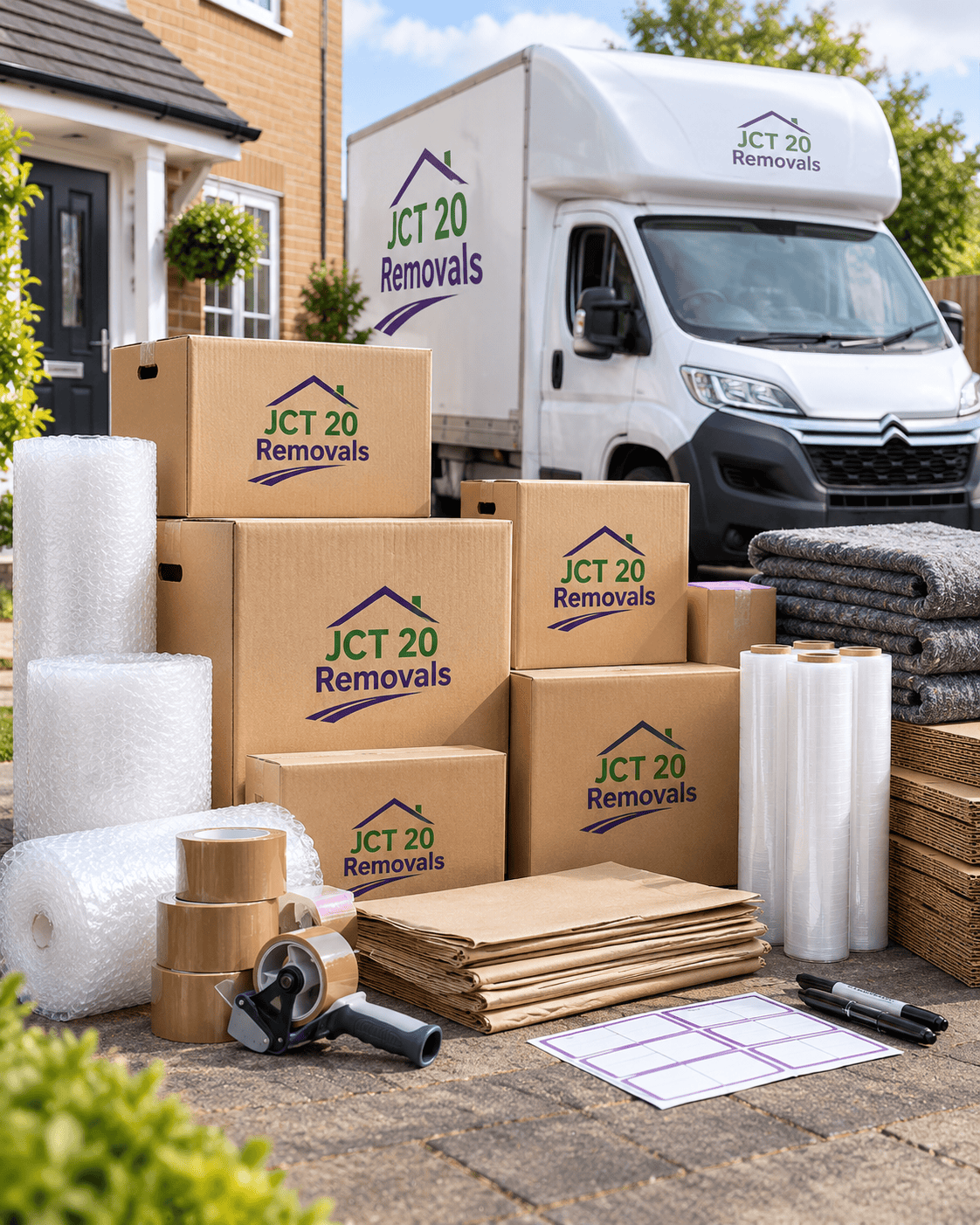 Moving boxes and packing supplies for house removals from JCT 20 Removals in Manchester
